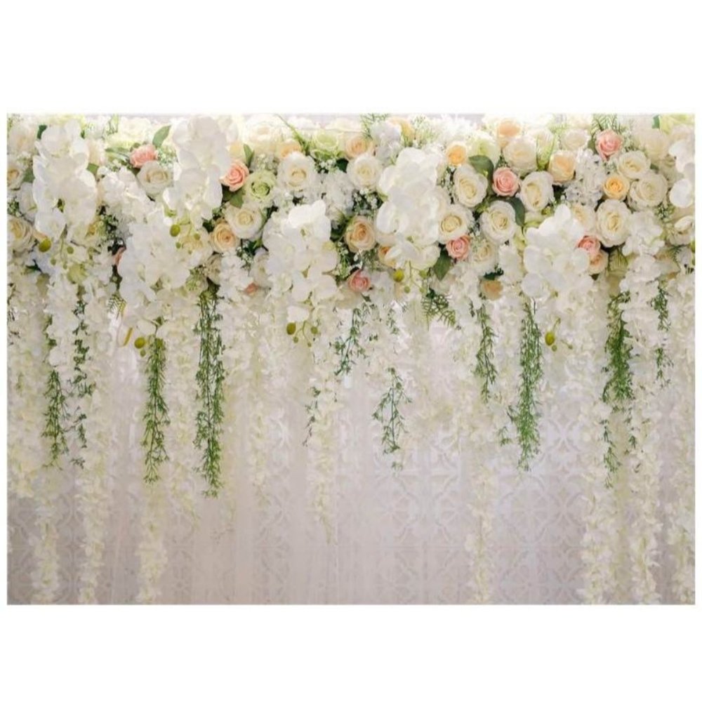 White Rose Floral Photography Backdrops Wedding Flowers Wall Background